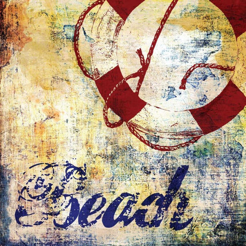Nautical Motif II White Modern Wood Framed Art Print with Double Matting by Brent, Paul