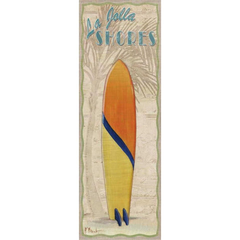 Surf Panel III Gold Ornate Wood Framed Art Print with Double Matting by Brent, Paul