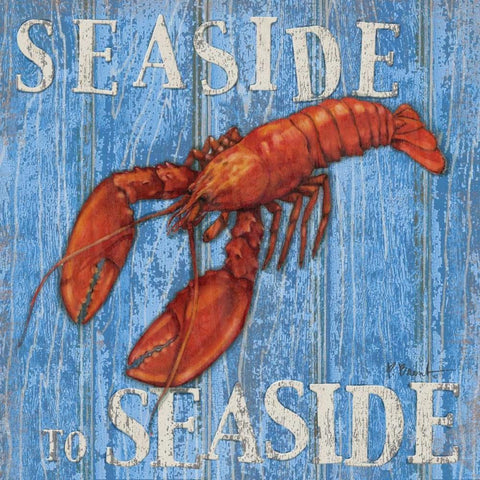 Coastal USA Lobster Black Modern Wood Framed Art Print by Brent, Paul
