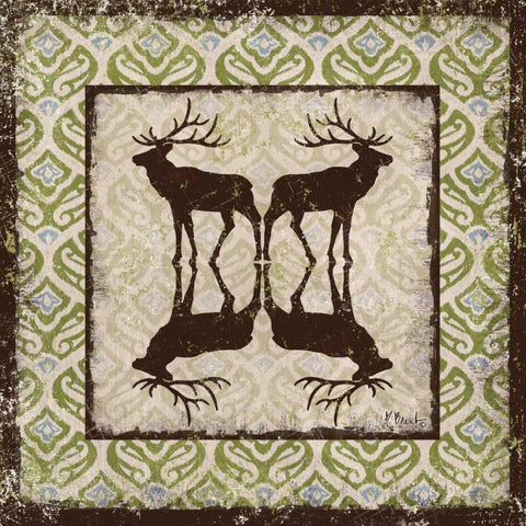Modern Lodge Azure I Black Ornate Wood Framed Art Print with Double Matting by Brent, Paul