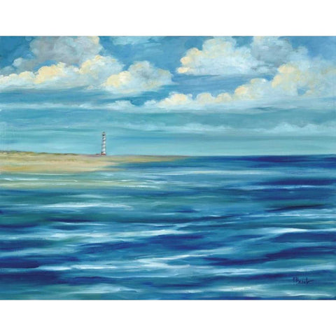 Summerset Lighthouse Gold Ornate Wood Framed Art Print with Double Matting by Brent, Paul