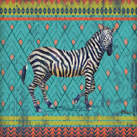 Tribal Trek I White Modern Wood Framed Art Print with Double Matting by Brent, Paul