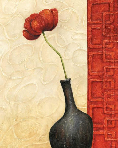 Rouge II White Modern Wood Framed Art Print with Double Matting by Corbin, Delphine