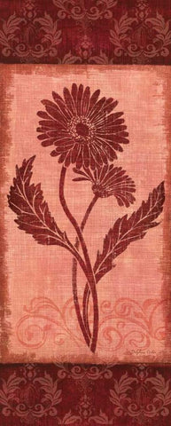 Daisy Silhouette Black Ornate Wood Framed Art Print with Double Matting by Corbin, Delphine