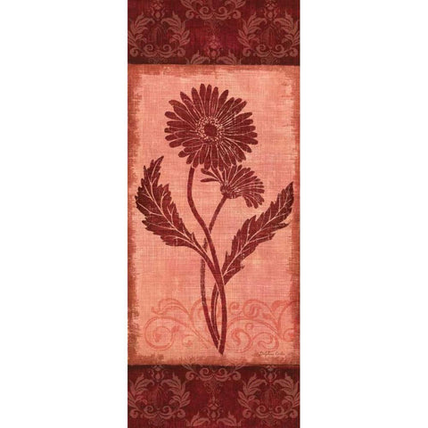 Daisy Silhouette Gold Ornate Wood Framed Art Print with Double Matting by Corbin, Delphine