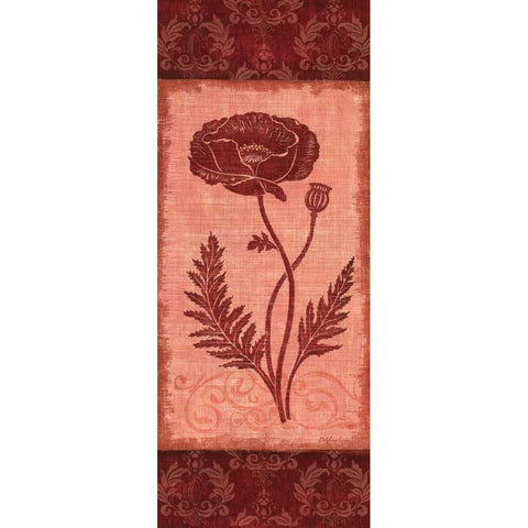 Poppy Silhouette Gold Ornate Wood Framed Art Print with Double Matting by Corbin, Delphine