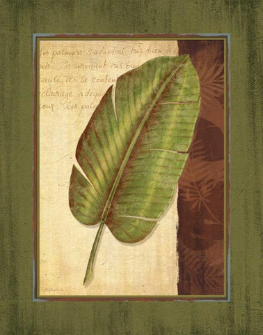 Palm Tropical II Black Ornate Wood Framed Art Print with Double Matting by Corbin, Delphine