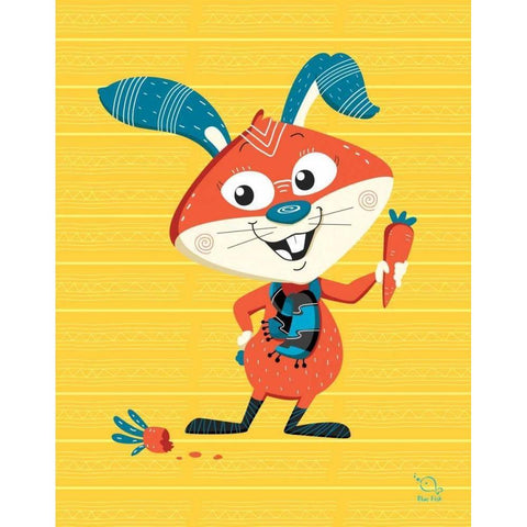 Carrots Up! Black Modern Wood Framed Art Print with Double Matting by Blue Fish