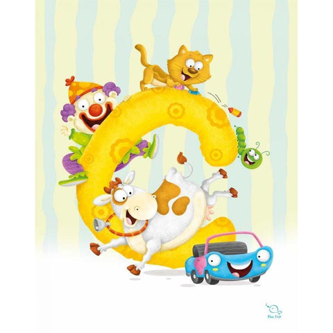 Curly C White Modern Wood Framed Art Print by Blue Fish