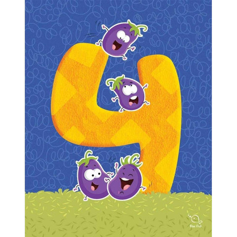 Brinjy 4 Black Modern Wood Framed Art Print with Double Matting by Blue Fish