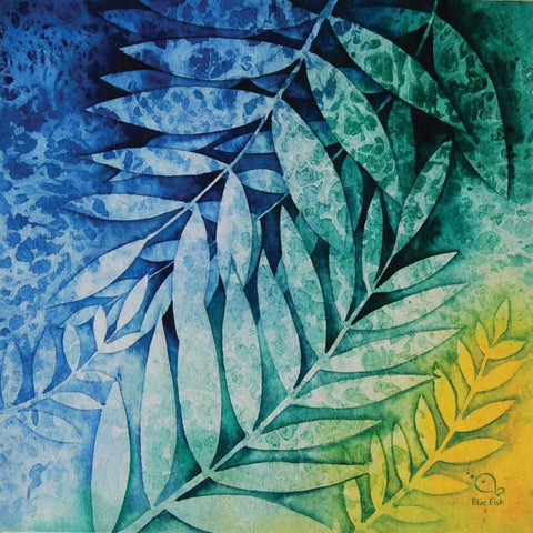 Autumn Hues II White Modern Wood Framed Art Print with Double Matting by Blue Fish