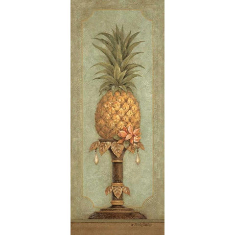 Pineapple and Pearls I White Modern Wood Framed Art Print by Gladding, Pamela