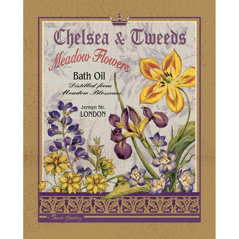 Meadow Flowers Gold Ornate Wood Framed Art Print with Double Matting by Gladding, Pamela