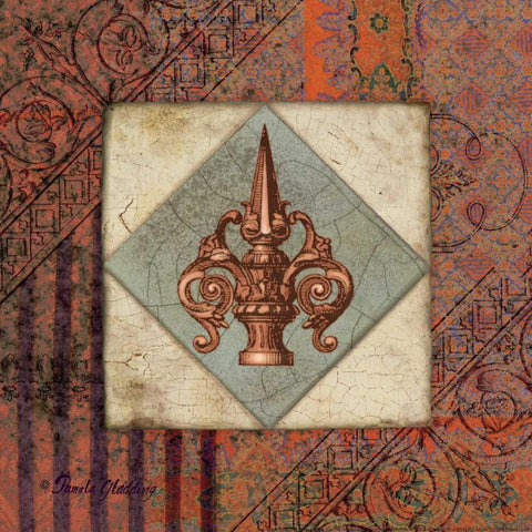 Gray Archivae Gold Ornate Wood Framed Art Print with Double Matting by Gladding, Pamela