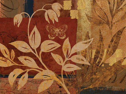 Bombay I White Modern Wood Framed Art Print with Double Matting by Gladding, Pamela