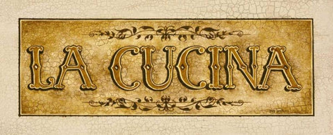 Cucina Black Ornate Wood Framed Art Print with Double Matting by Gorham, Gregory