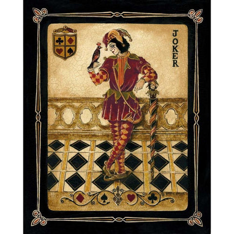 Harlequin Joker Gold Ornate Wood Framed Art Print with Double Matting by Gorham, Gregory