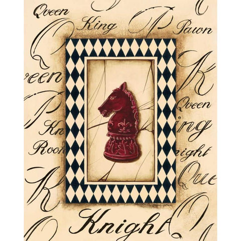 Chess Knight White Modern Wood Framed Art Print by Gorham, Gregory