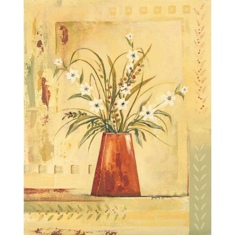 Red Vase Black Modern Wood Framed Art Print by Gorham, Gregory