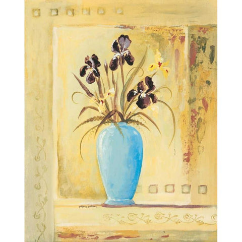 Blue Vase Black Modern Wood Framed Art Print by Gorham, Gregory