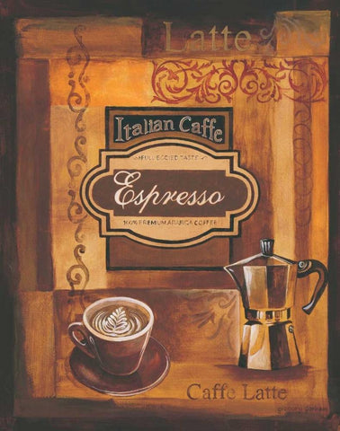 Italian Caffe White Modern Wood Framed Art Print with Double Matting by Gorham, Gregory