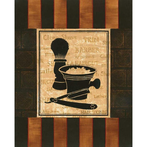 Shaving Black Modern Wood Framed Art Print by Gorham, Gregory