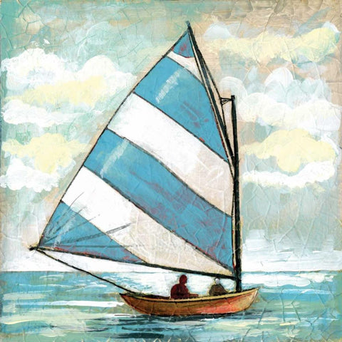 Sailboats I Black Modern Wood Framed Art Print by Gorham, Gregory