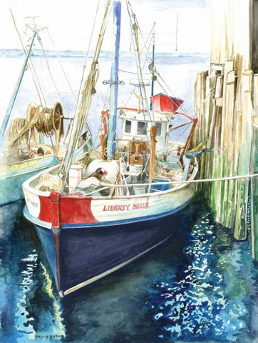 Liberty Belle White Modern Wood Framed Art Print with Double Matting by Gorham, Gregory