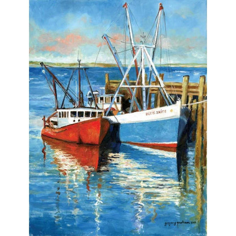 Blue Skies Black Modern Wood Framed Art Print with Double Matting by Gorham, Gregory