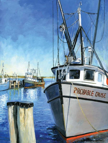 Probably Cause White Modern Wood Framed Art Print with Double Matting by Gorham, Gregory