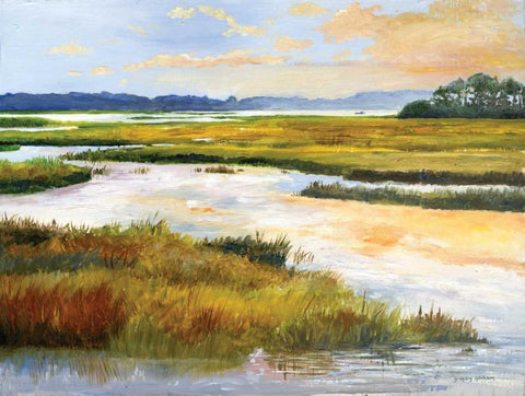Blackfish Creek White Modern Wood Framed Art Print with Double Matting by Gorham, Gregory