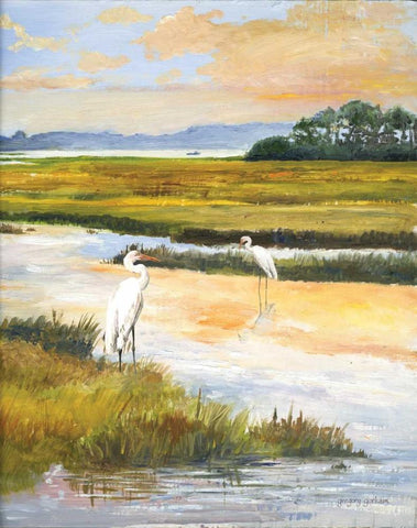 Salt Marsh Sanctuary II White Modern Wood Framed Art Print with Double Matting by Gorham, Gregory