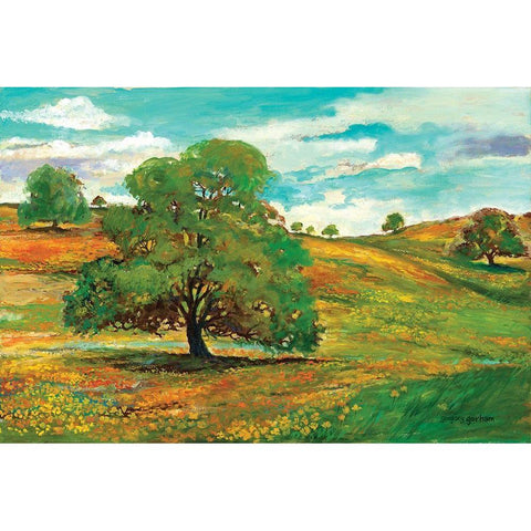 Wild Poppy Landscape I Gold Ornate Wood Framed Art Print with Double Matting by Gorham, Gregory