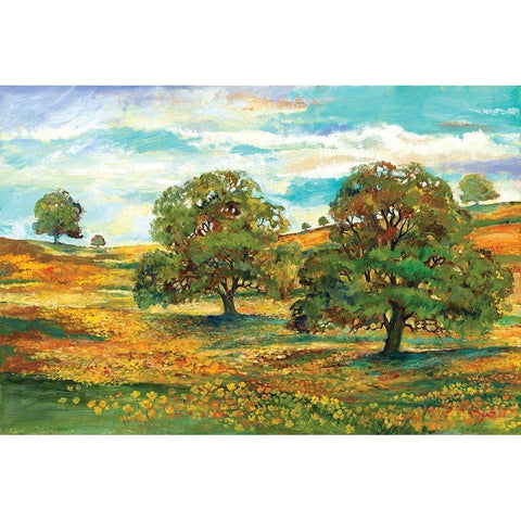 Wild Poppy Landscape II Gold Ornate Wood Framed Art Print with Double Matting by Gorham, Gregory