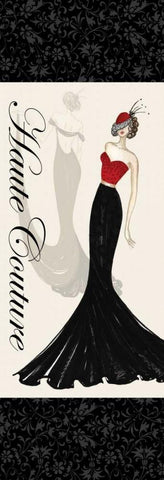 Haute Couture I Black Ornate Wood Framed Art Print with Double Matting by Guinn, Katie