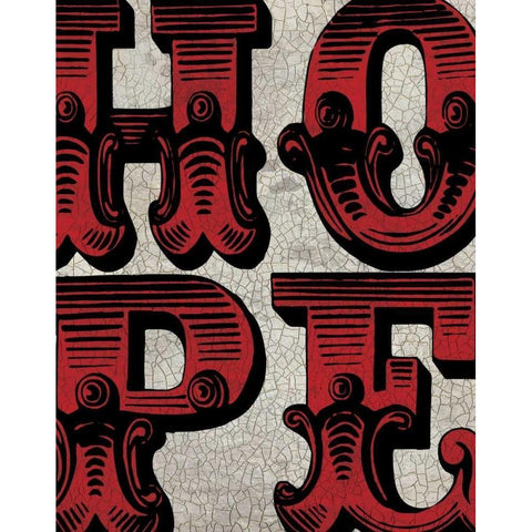 Hope Sign Gold Ornate Wood Framed Art Print with Double Matting by Harbick, N