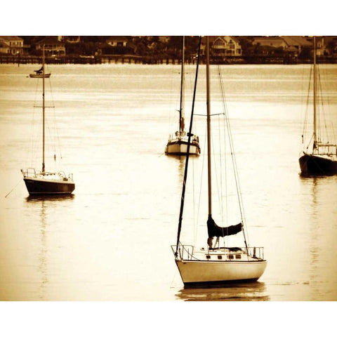 St. Augustine Harbor I White Modern Wood Framed Art Print by Hausenflock, Alan