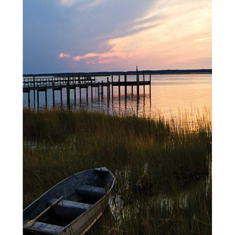 Channel Sunset III Gold Ornate Wood Framed Art Print with Double Matting by Hausenflock, Alan