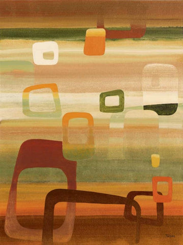 Palm Springs I White Modern Wood Framed Art Print with Double Matting by Rodriguez, S.