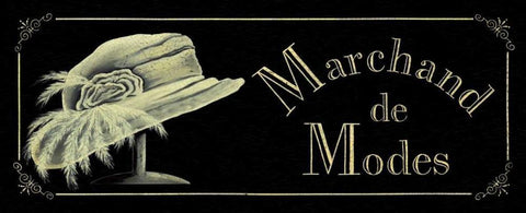 Marchand de Modes Black Ornate Wood Framed Art Print with Double Matting by Jones, Catherine