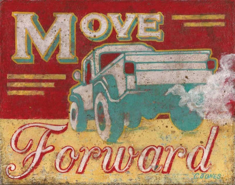 Move Forward White Modern Wood Framed Art Print with Double Matting by Jones, Catherine