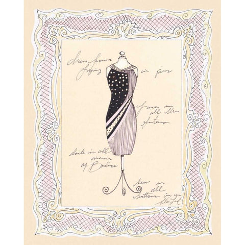 Dress Form I Gold Ornate Wood Framed Art Print with Double Matting by Leal, Steve