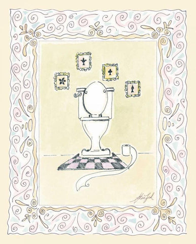 Toilette II Black Ornate Wood Framed Art Print with Double Matting by Leal, Steve