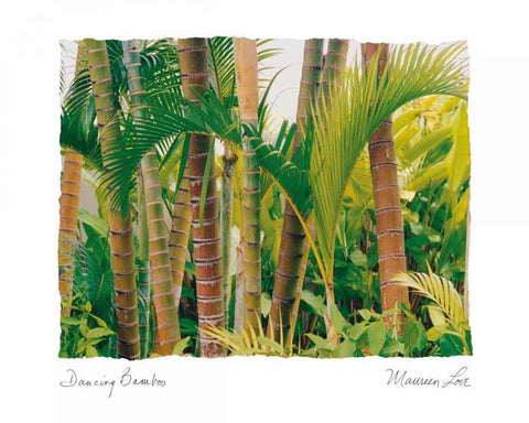 Dancing Bamboo Black Ornate Wood Framed Art Print with Double Matting by Love, Maureen