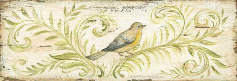 Eco Warbler White Modern Wood Framed Art Print with Double Matting by McRostie, Kate