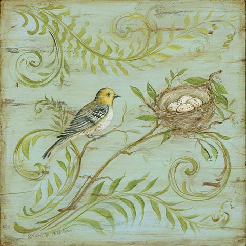 Natures Nest I Gold Ornate Wood Framed Art Print with Double Matting by McRostie, Kate