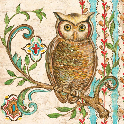 Treetop Owl I Gold Ornate Wood Framed Art Print with Double Matting by McRostie, Kate