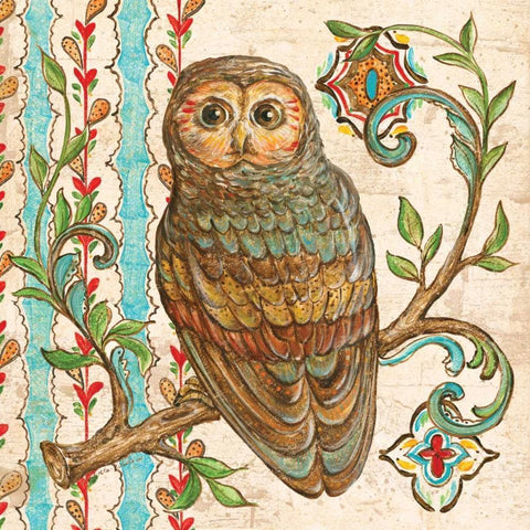 Treetop Owl II Gold Ornate Wood Framed Art Print with Double Matting by McRostie, Kate
