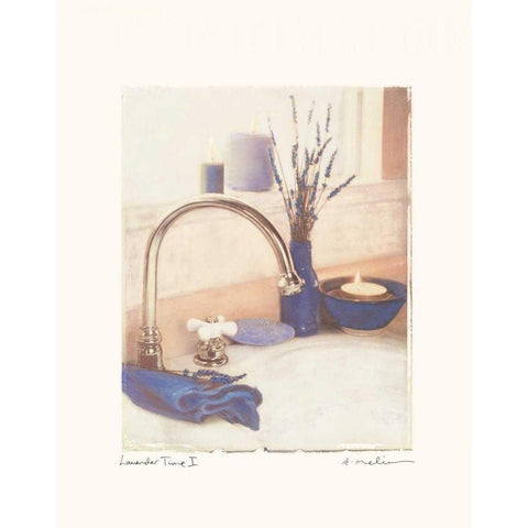 Lavender Time I Black Modern Wood Framed Art Print by Melious, Amy