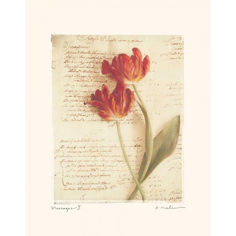 Messages I Black Modern Wood Framed Art Print with Double Matting by Melious, Amy